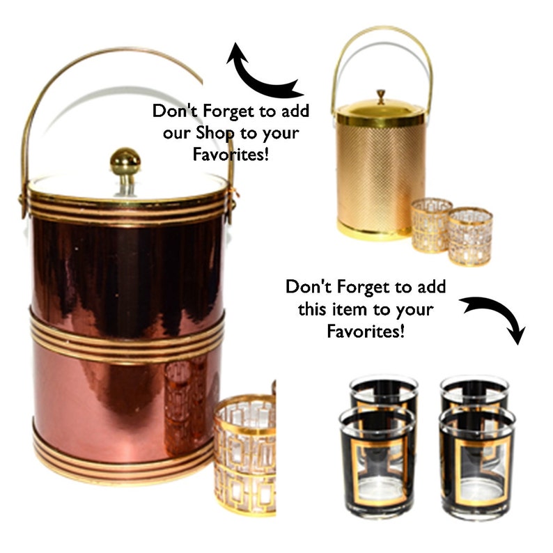 Vintage Brown Ice Bucket Brown and Gold Ice Bucket Erwyn Ice Etsy