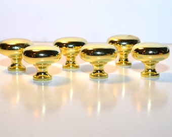 Brass Knobs Brass Hardware Brass Drawer Knobs Cabinet Knobs Dresser Hardware Salvaged Cabinet Knobs Set of 6