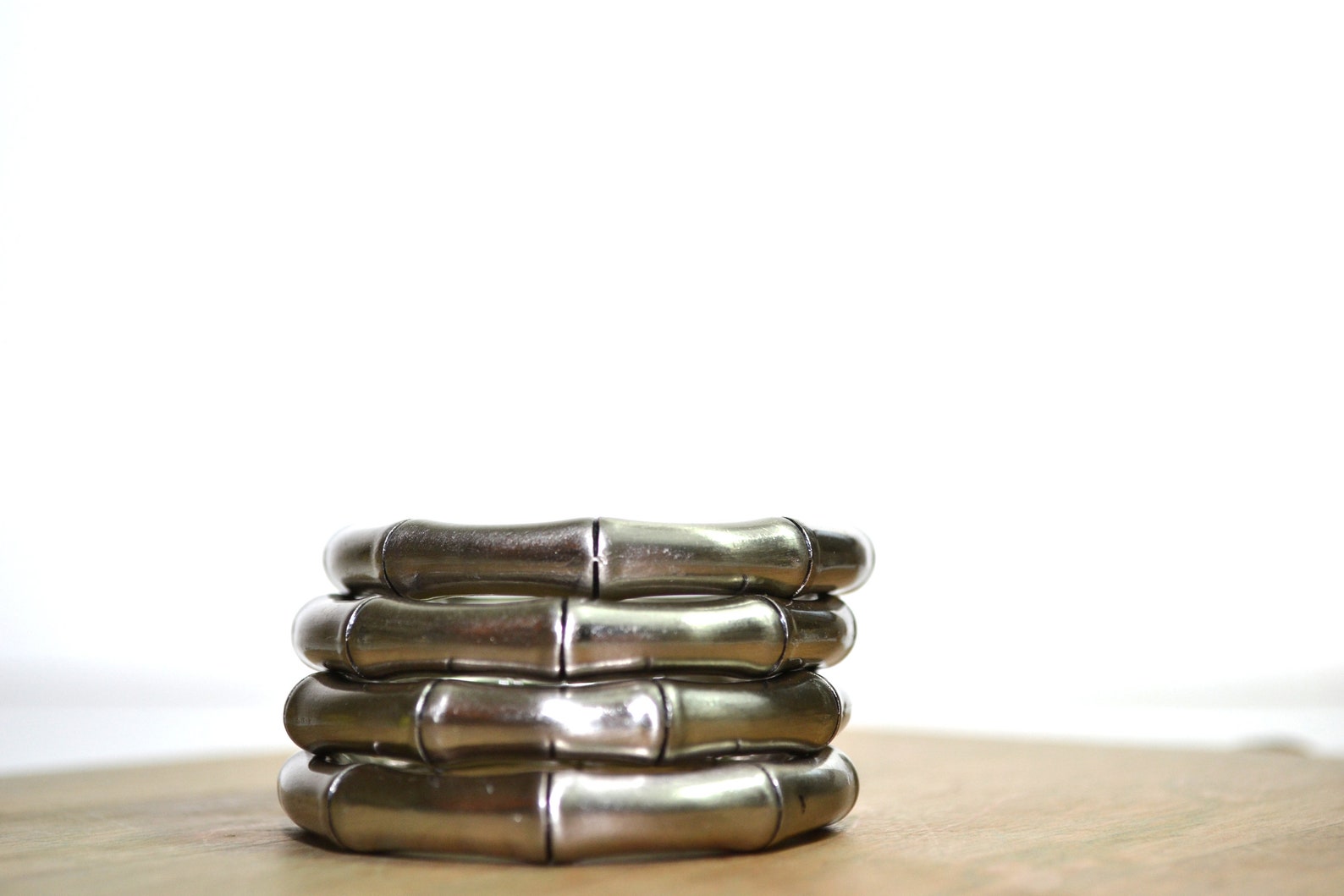 Vintage Silver Faux Bamboo Napkin Rings Silver Bamboo Napkin Etsy