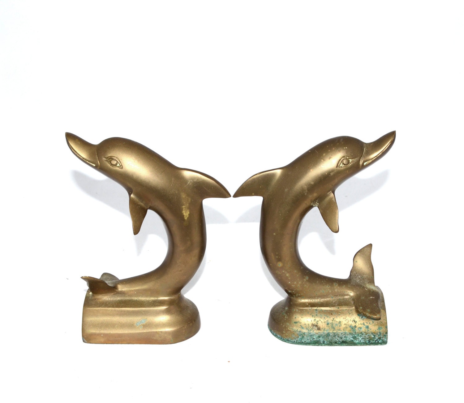 Dolphin Bookends Brass Dolphin Bookends Gold Dolphins Art Deco Etsy