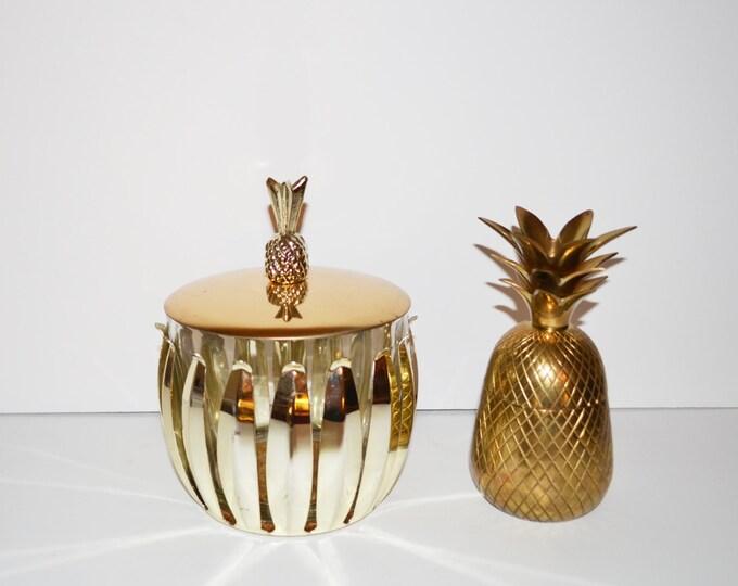 Vintage Silver Pineapple Ice Bucket Mid Century Modern Ice Bucket