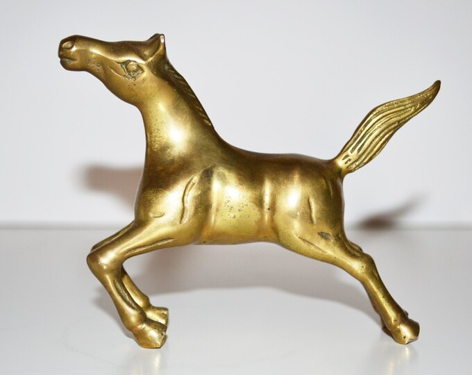 Vintage Brass Horse Figurine Brass Animal Figurine Mid Century Etsy