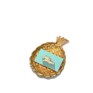Footed Pineapple Dish Gold Pineapple Dish Gold Gilded Pineapple Pineapple Dish Pineapple Decor