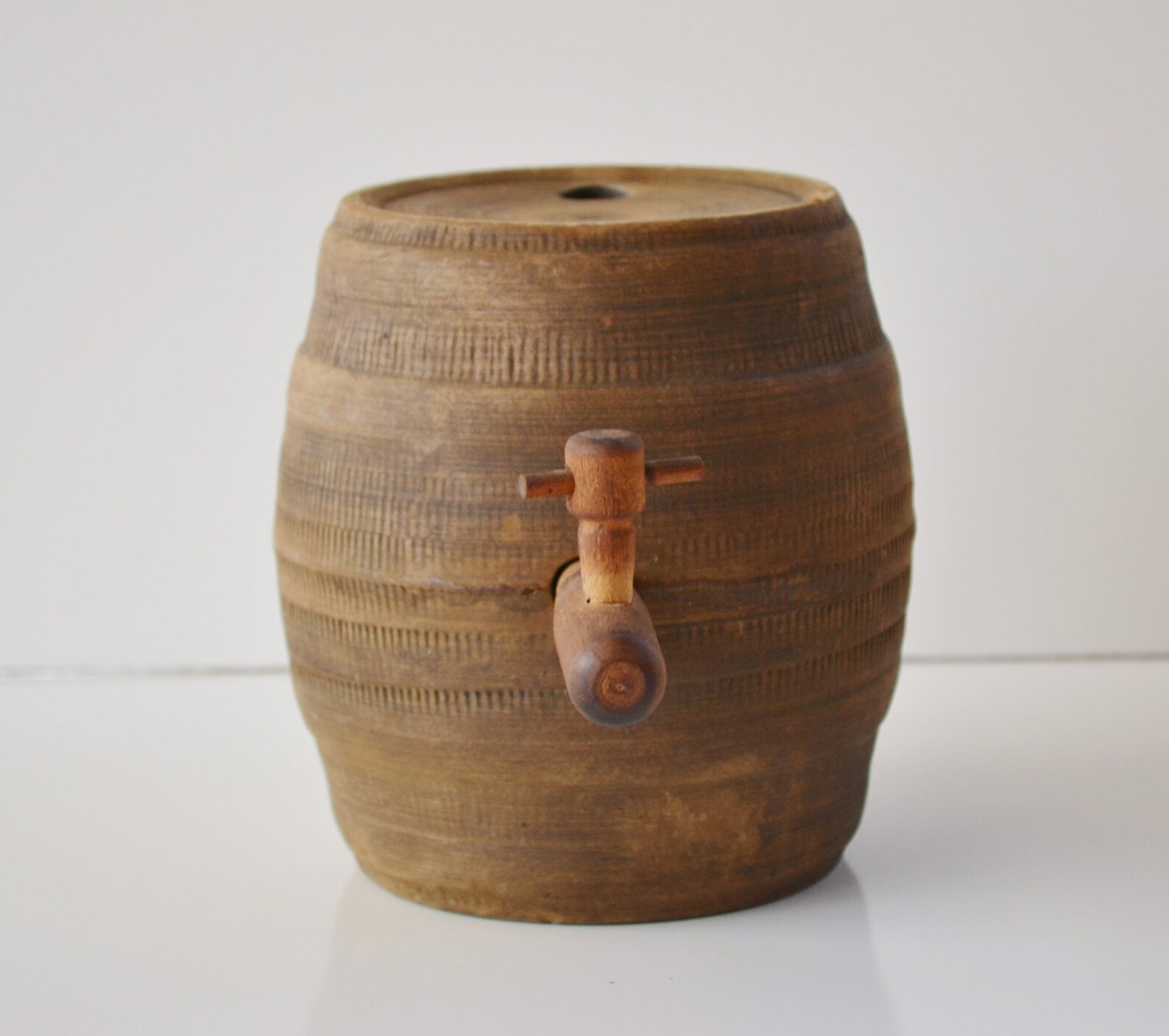 Vintage Stoneware Ceramic Whiskey Barrel Barware great for Etsy