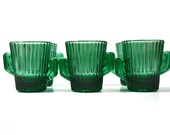 Vintage Green Cactus Shot Glass Cactus Shot Glasses Southwestern Shot Glasses -Set of 6 Cactus Wedding Favors