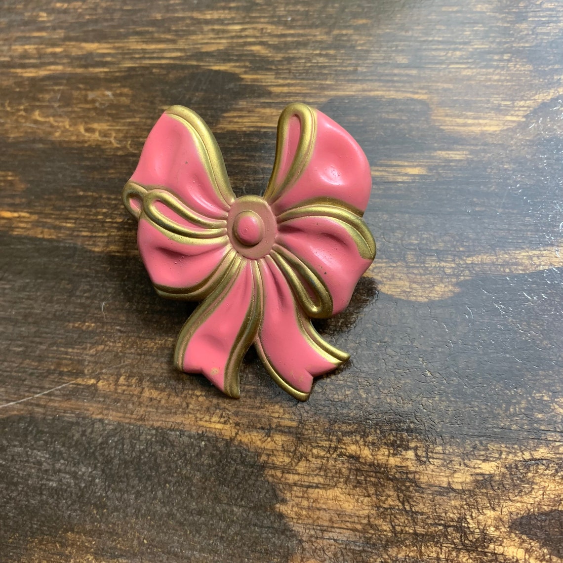 Vintage Bow Curtain Tie Backs Metal Bow Drapery Tack Pink Etsy