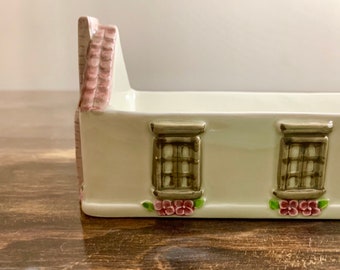 Vintage Ceramic House Cracker Holder Cracker Cradle Cheese and Crackers Christmas Crackers