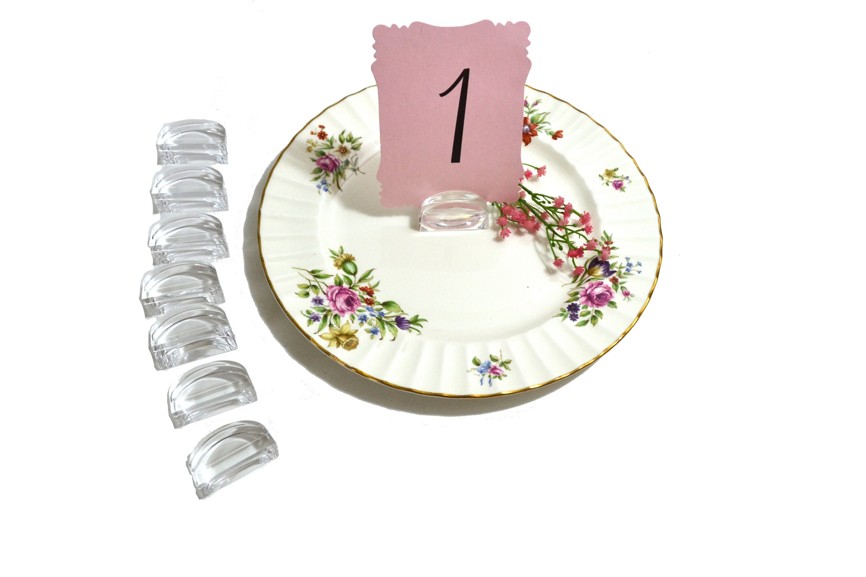 Vintage Clear Acrylic Place Card Holders Lucite Card Holders Etsy