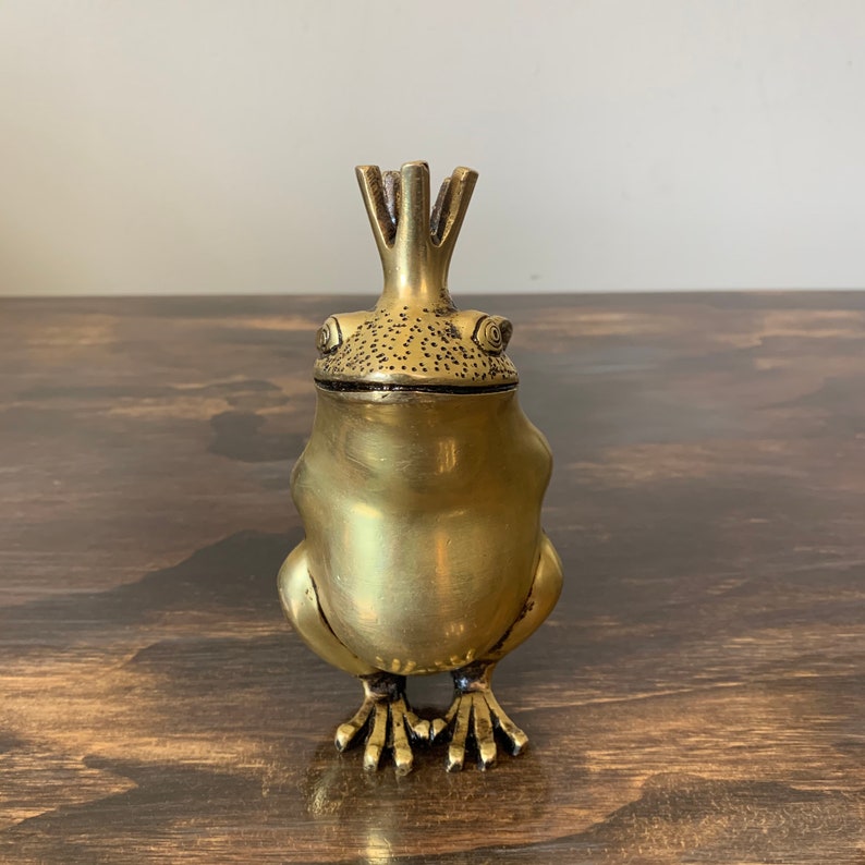 Vintage Brass Frog Prince Frog with Wings Gold Frog Prince Etsy