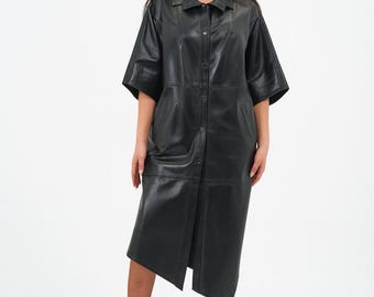 Eliza Women's Black Natural Leather Coat