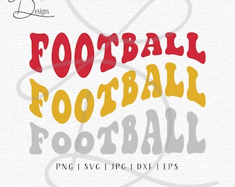 Football, SVG Retro Typography Design, Sports Cut File svg png jpg eps dxf for Cricut & Silhouette | Football Fan Digital Download