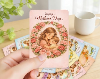 Bulk Mother's Day Cards Set,Assorted Floral Designs,Blank Note Cards For Gifting,Floral Mother's Day Card, Watercolor Bouquet Greeting Card