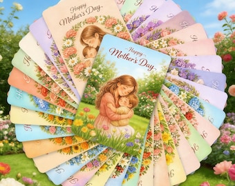 Floral Mother's Day Card, Watercolor Bouquet Greeting Card For Mom, Best Mom Ever Gift,Vintage Mother's Day Card, Blank Note Card For Mommy