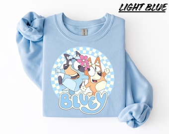 Bluey Family Sweatshirt, Blue and Friends Sweatshirt, Bluey Hoodie, Blue Dog Birthday, Blue Sweatshirt, Gift for Birthday, Bluey Gift