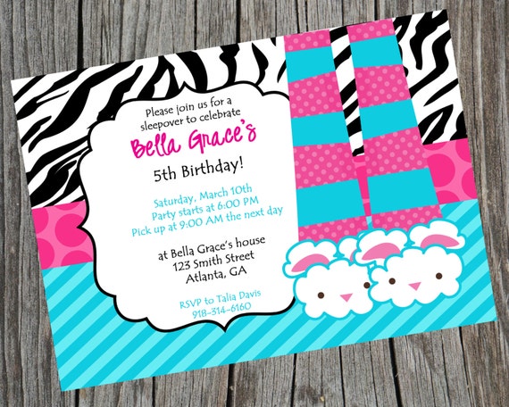 sleepover invitation pajama party invite sleepover invite etsy