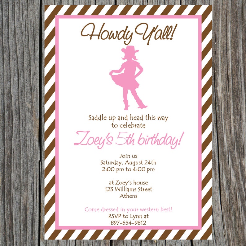 It's just an image of Free Printable Cowgirl Birthday Invitations inside e cowboy party This is an image of Free Printable Cowgirl Birthday Invitations inside e cowboy party