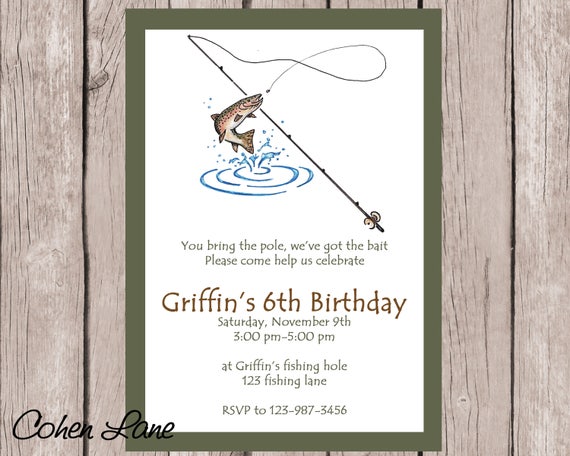 Fishing Invitation - Birthday Party Invite - Wedding Shower - Digital - Printable - Invitation Template Il_570xn