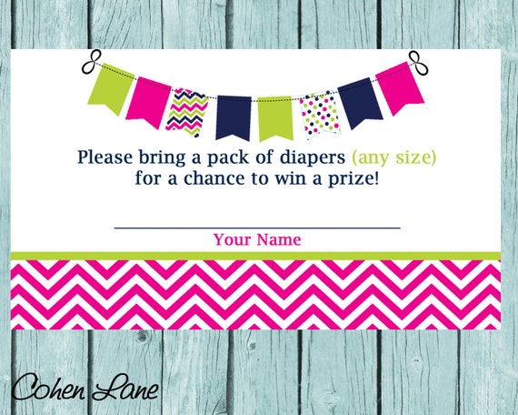 Diaper Raffle Tickets Chevron Baby Shower Raffle tickets Pink Chevron Raffle Ticket INSTANT DOWNLOAD Diaper Raffle Ticket Il_570xn
