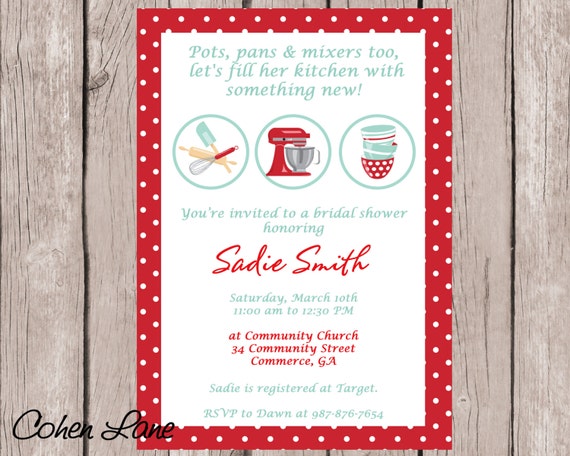 Printable Retro Stock the Kitchen Wedding Shower Invitation - Wedding Shower - Digital Invite - Bridal Shower - Getting Married Il_570xn