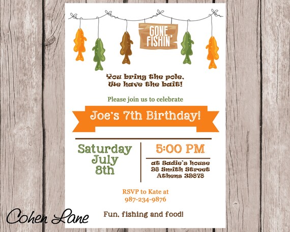 Fishing Birthday Invitation | Printable Il_570xn