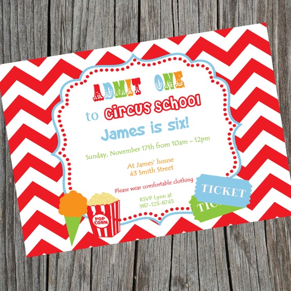 Carnival Invitation Boy Circus Invite Printable Carnival Invite Circus Birthday Party Circus Ticket Printable Birthday Invitation Digital Il_570xn