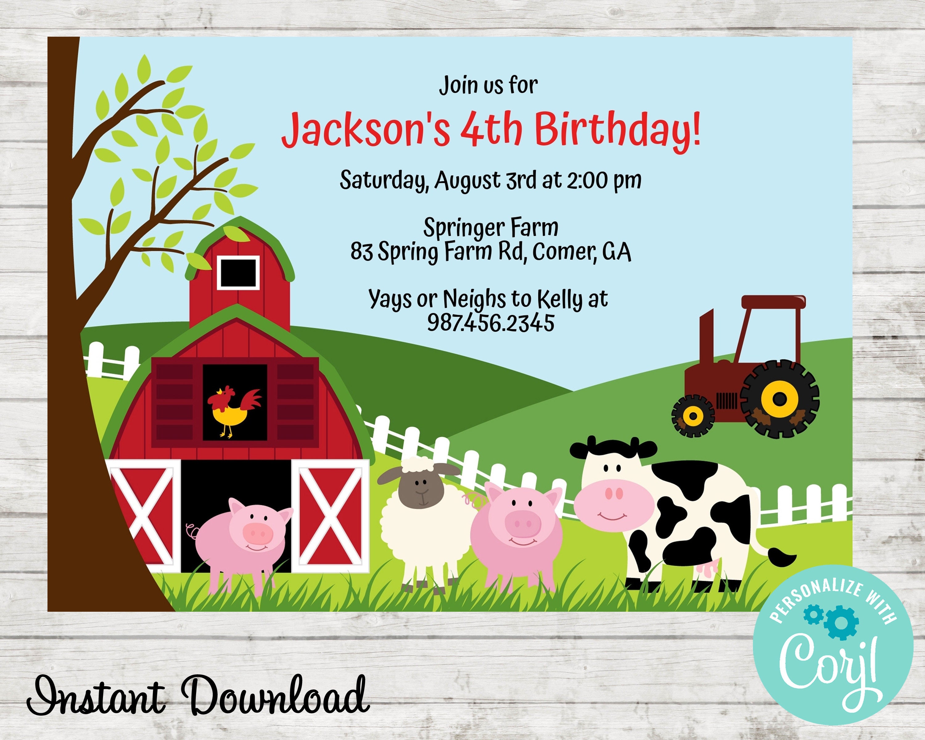 Farm Birthday Party Invitation Farm Animals Invite Petting - Etsy Farm Birthday Party Invitation Farm Animals Invite Petting - Etsy