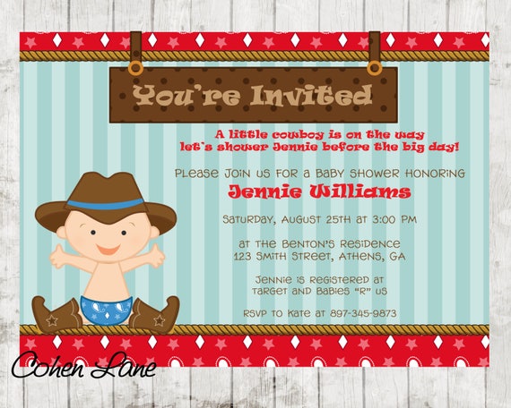 Cowboy Invitation, Cowboy Baby Shower, Baby Shower Invitation, Cowboy Invite, Baby Cowboy, Baby Shower, Cowboy Birthday Invite, Cowboy Il_570xn