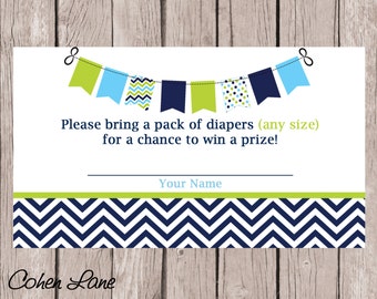 Diaper Raffle Tickets Chevron Baby Shower Raffle tickets Navy Raffle Ticket Printable Digital Instant Download Party Games