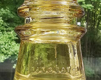 Antique Hemingray-16 Glass Insulators Stained Amber from the 1940's.