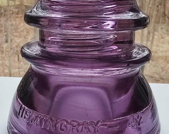 Antique Violet Hemingray-42 Glass Insulator: Stained 1920s Collectible