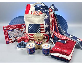 Patriottische cadeauset bundel met draagtas, teddybeermok, puzzel, kaarsen, handdoeken, haarspeldjes, strik en schelpplaten