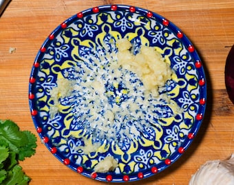 Rallador de ajos de cerámica hecho a mano - Estampado - ENVÍO GRATIS