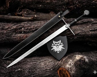 Witcher 3 Geralt Feline Sword Replica Handmade, Steel Cosplay Prop, Fantasy Wall Decor