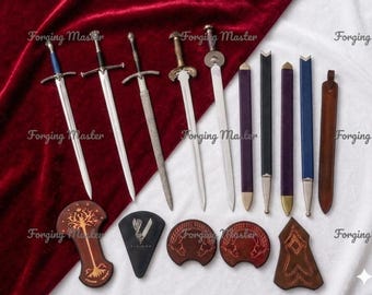 Hand Forged Fantasy Sword Collection, Medieval Viking Display, High Carbon Steel Blade