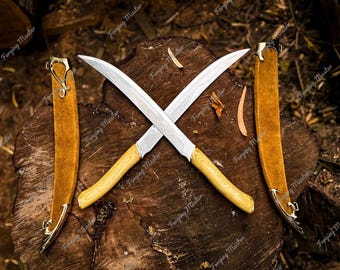 Réplica de la película Lort hecha a mano, juego de espadas Legolas, espadas gemelas inspiradas, accesorios de cosplay de elfo, exhibición de pared de fantasía, con vainas