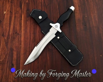 Custom Movie Replica Knife | D2 Steel, Leather Sheath, Collector Display Piece