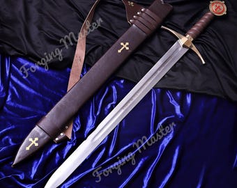 Custom Handmade Crusader Replica Swords Scabbard, Medieval Wall Decor gifts for him