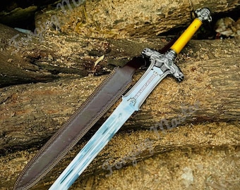 Conan Atlantean Sword Replica – Handmade Stainless Steel Fantasy Collectible with Sheath