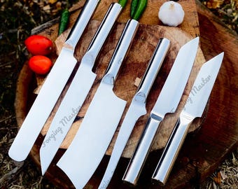Kitchen Knife Gifts Set, Handmade J2 Steel Kitchen Collection, High Polish Finish, Professional Chef Essentials, Cooking Gift for Home Chef