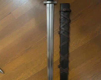 Hand Forged  Ronin katana European Viking sword Carbon Steel – Leather Grip, with Scabbard
