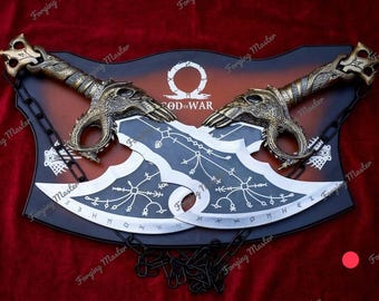 Réplica de las Espadas del Caos de God of War, espadas gemelas de metal hechas a mano, pieza de colección para videojuegos, decoración de fantasía, regalo de cosplay para él.