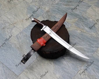 Cuchilla coleccionable de acero de alto carbono hecha a mano a medida, regalo de aniversario para esposo, arte decorativo de acero, pieza de exhibición exterior hecha a mano