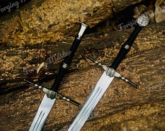 Witcher 3 Geralt Feline Sword Replicas – Handmade Steel Cosplay Prop, Medieval Wall Decor