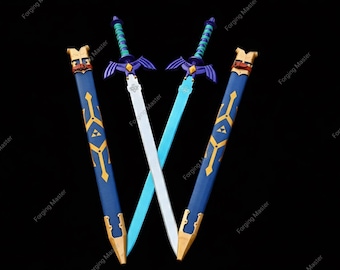 Réplica de la Espada Maestra de Zelda forjada a mano: acero inoxidable con vaina