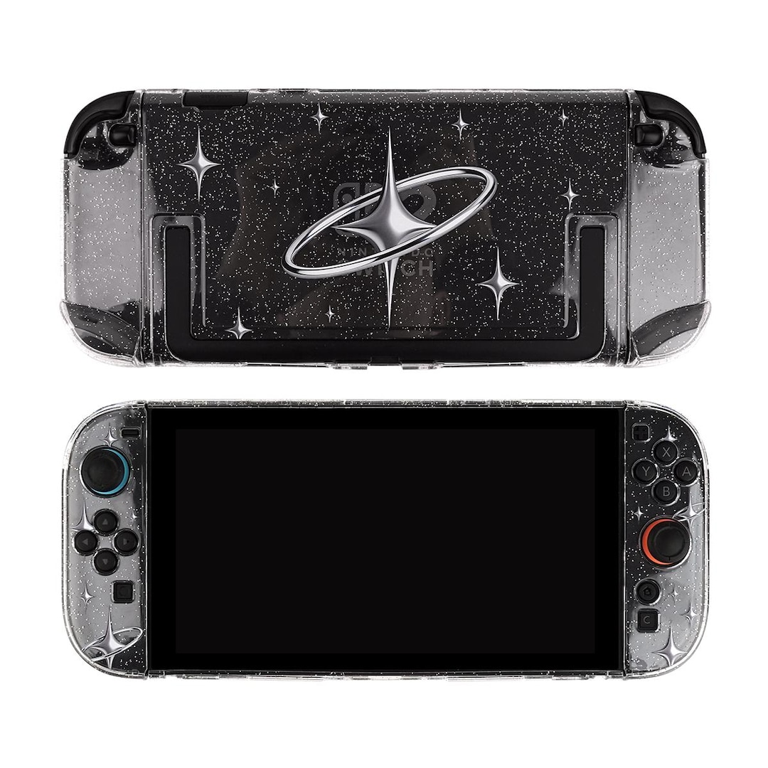 Nintendo Switch 2 Clear Glitter Black Shell | Star Galaxy Switch Case ...