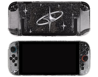 Nintendo Switch 2 Clear Glitter Black Shell | Star Galaxy Switch Case | Gaming Console Cover
