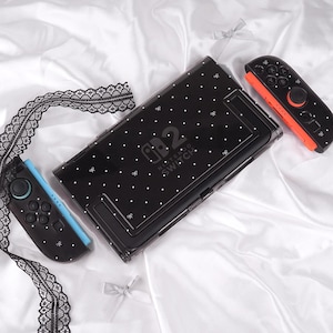Pre-order Nintendo Switch 2 Protective Case | Cute Black Bow Polka Dot Hard Case | Joy-Con Protective Shell | Kawaii Gaming