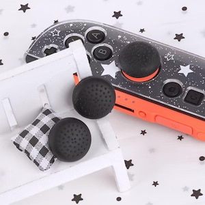 Set of 4 Clear Black Silicone Nintendo Switch 2 Thumb Grips | Anti Slip Joystick Caps | Textured Controller Accessories