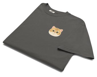 Chemise British Shorthair | chat minimaliste | Couleurs confort 1717 | Cadeau pour chat à tête ronde | Haut pour chat de style vintage