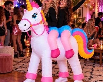 Unicorn Duo Costume, Inflatable Bestie Riding Unicorn Halloween Costume, Best Friend Duo Costume, Funny Unicorn Outfit, Bestie Gift